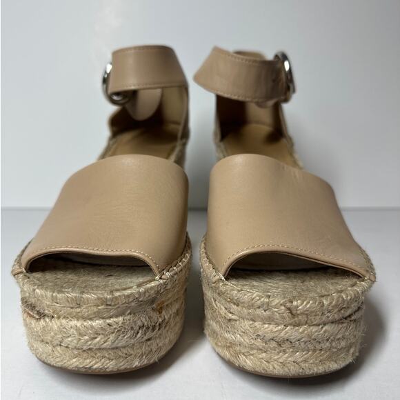 Marc Fisher Alita Platform Wedge Espadrille Sandals Size 8 Leather Boho Summer - Picture 3 of 10